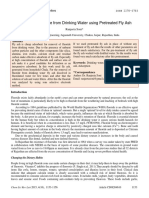 Removal of Fluoride From Drinking Water Using Pretreated Fly Ash