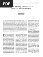 Factors Affecting Employee Use of Work-Life Balance Initiatives