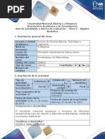 Guía de Actividades y Rúbrica de Evaluación - Tarea 2. Algebra Simbólica