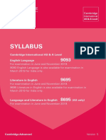 Syllabus: Cambridge International AS & A Level English Language