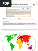 Prueba de Historia y Geografía Abril Grupo Luis, Javier Continentes