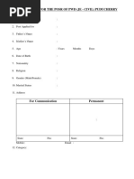 Application For The Posr of PWD