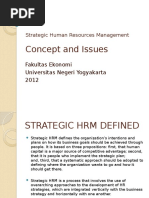 Concept and Issues: Strategic Human Resources Management