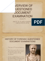 Overview of Questioned Document Examination: Group Ii Anicete, Eureka Bianca Limto, Jekylle M