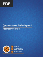 Dcom203 DMGT204 Quantitative Techniques I PDF