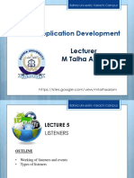 Mobile Application Development: Lecturer M Talha Alam