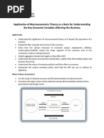 Application of Macroeconomics Theory As A Basis For Understanding The Key Economic Variables Affecting The Business