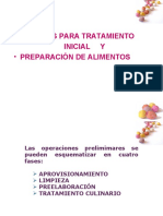 Técnicas para Tratamiento Inicial y Preparación de Alimentos