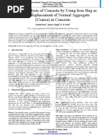 Strength Analysis of Concrete by Using Iron Slag As A Partial Replacement of Normal Aggregate (Coarse) in Concrete