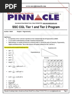 SSC CGL Tier 1 and Tier 2 Program: Section: Math Chapter: Trigonometry