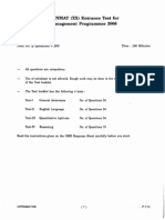 Openmat Entrance Test For Management Programmes 2006: Total No. of Questions 200 Time: 180 Minutes