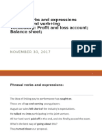 Phrasal Verbs and Expressions Infinitive and Verb+ing Vocabulary: Profit and Loss Account Balance Sheet