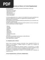 La Administracion en Mexico y La Teoria Organizacional