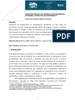 Aprendizagem Baseada em Projeto No Ensino Da Programação de Computadores: Um Relato de Experiência