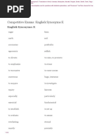 Competitive Exams: English Synonyms E