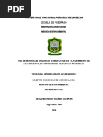 Uso de Materiales Orgánicos para El Tratamiento de Aguas Residuales Provenientes de Granjas Porcinas