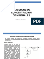 Calculos en Concentracion de Minerales