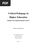 Critical Pedagogy in Higher Education: Insights From English Language Teachers