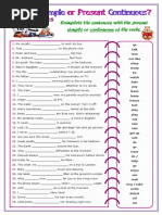 Present Simple or Present Continuous - 5431