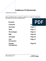 Maths For Healthcare Professionals: Fractions Decimals Ratio Percentages BMI Averages Unit Conversion