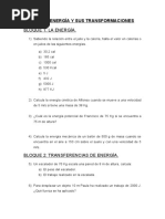 Ejercicios 2 ESO. La Energía