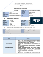 Ejemplo de Plan de Adecuacion Curricular Individual