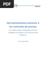 2019.04.17 Del Monetarismo Extremo A Los Controles de Precios CEPA