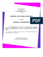 Coordinator Certificate