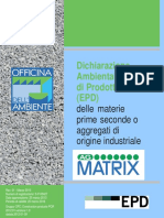 Dichiarazione Ambientale Di Prodotto (EPD) Delle Materie Prime Seconde o Aggregati Di Origine Industriale