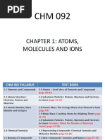 Chapter 1: Atoms, Molecules and Ions