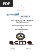 Institute of Management & Technology: "Comparative Analysis of SBI & HDFC Bank Regarding Personal Loan"