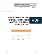 Procedimiento Registro de Accidentes Incidente 2018