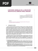 Cuestiones Generales Imputacion Objetiva Derecho Penal Peruano