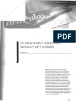 De Fronteras y Horizontes Música y Arte Sonoro