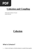 Cohesion and Coupling: Saiden Xavier Andrew A. Pascual Gerald Tolentino