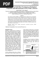 Effect of Post Weld Heat Treatment On Mechanical Properties and Microstructure of P11 Weld: A Review