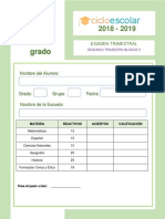 Examen - Trimestral - Cuarto - 2019 Imprimir