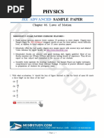 Laws of Motion Question Paper For JEE Advanced 2019