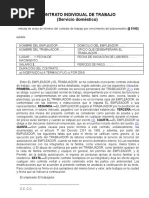 Contrato Individual de Trabajo (Servicio Doméstico)