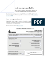 Cierre y Quiebra de Una Empresa en Bolivia