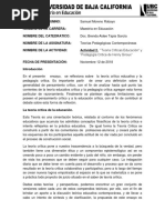 ACTIVIDAD 2. "Teoría Críticas Educación" y "Pedagogía Critica de Henry Giroux"