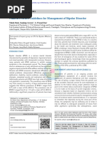 Clinical Practice Guidelines For Management of Bipolar Disorder