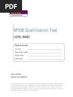 MYOB Qualification Test: Level Basic