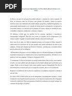 La Influencia de Los Procesos Migratorios y La Diversidad Cultural Urbana en El Perú