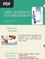 The Learning Environment: Aican Jose M. Nash, RN, MAN Clinical Teaching