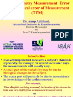 Anthropometry Measurement Error and Technical Error of Measurement (TEM)