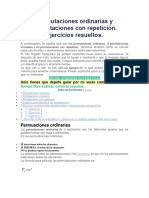 Permutaciones Ordinarias y Permutaciones Con Repetición