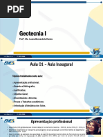 Aula+01 +Aula+Inaugural Introdução+à+Geotecnia+I