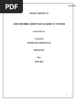 Automobile Shop MANAGEMENT SYSTEM: Project Report On