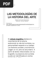 Las Metodologías de La Historia Del Arte